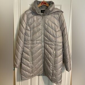 Stylish Silver Quilted Puffer Jacket